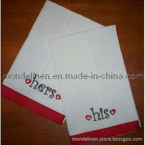 Linen Valentine's Tea Towel